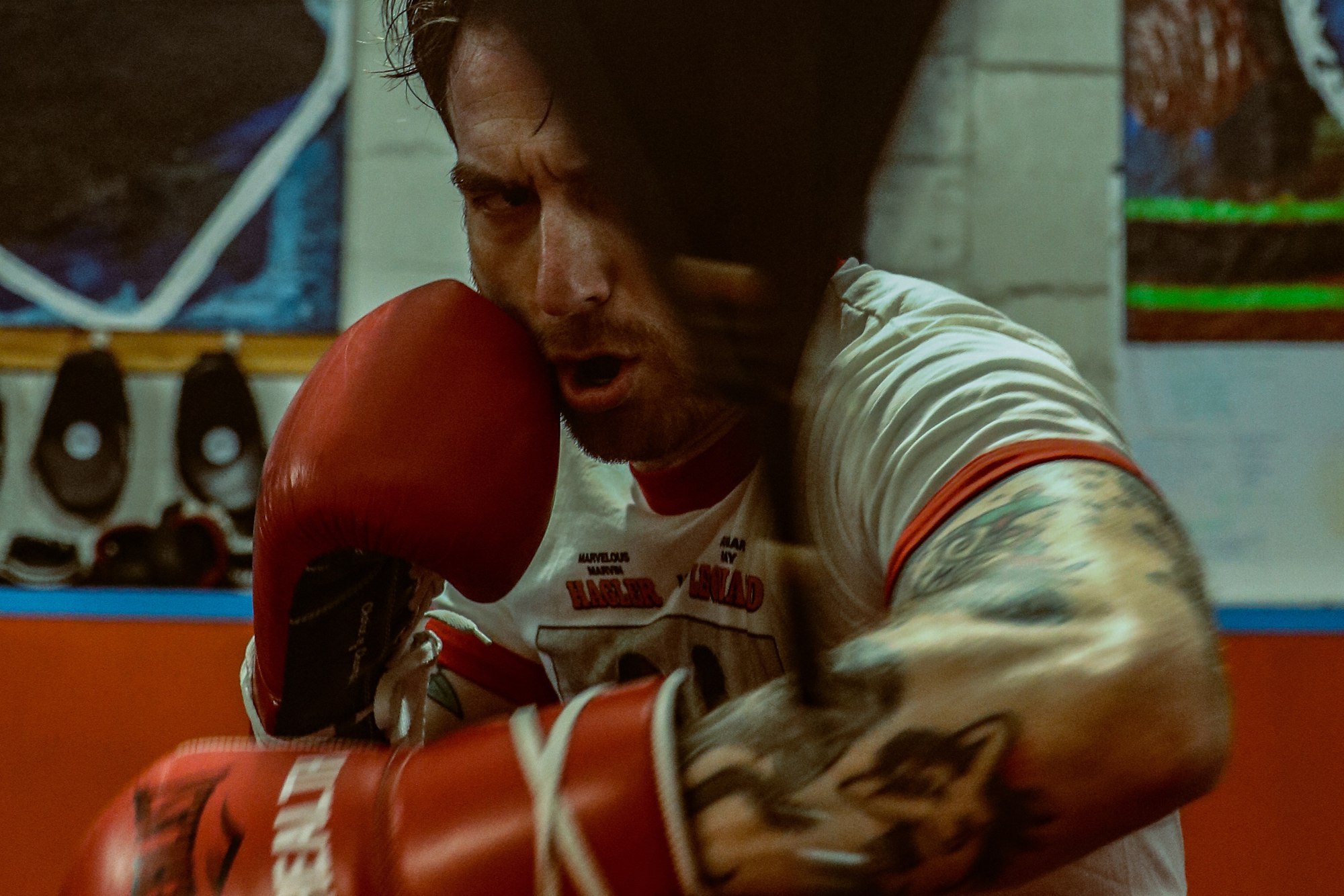 Diego Lopez throwing a punch in the gym